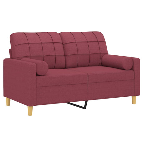 Vidaxl tweezitsbank met sierkussens 120 cm stof wijnrood