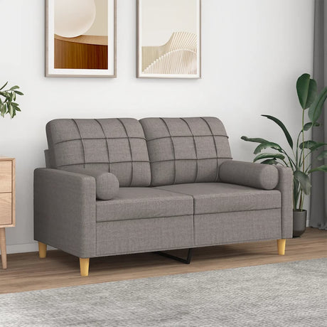 Vidaxl tweezitsbank met sierkussens 120 cm stof taupe