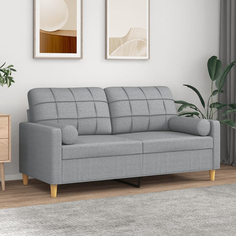 Vidaxl tweezitsbank met sierkussens 140 cm stof lichtgrijs