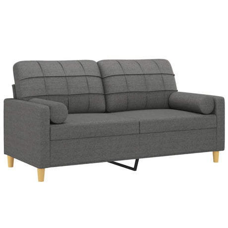 Vidaxl tweezitsbank met sierkussens 140 cm stof donkergrijs
