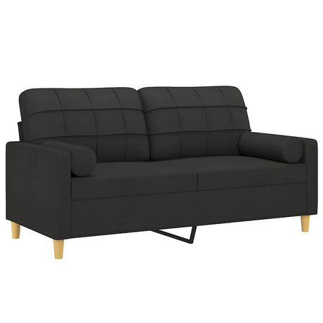 Vidaxl tweezitsbank met sierkussens 140 cm stof zwart
