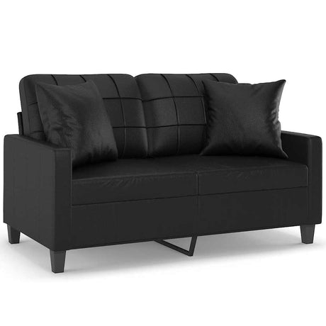Vidaxl tweezitsbank met sierkussens 120 cm kunstleer zwart