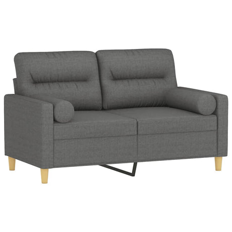 Vidaxl tweezitsbank met sierkussens 120 cm stof donkergrijs