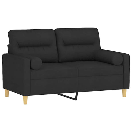 Vidaxl tweezitsbank met sierkussens 120 cm stof zwart