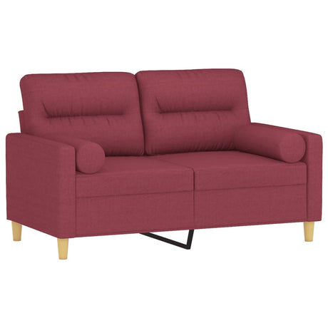 Vidaxl tweezitsbank met sierkussens 120 cm stof wijnrood