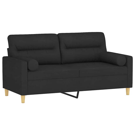 Vidaxl tweezitsbank met sierkussens 140 cm stof zwart