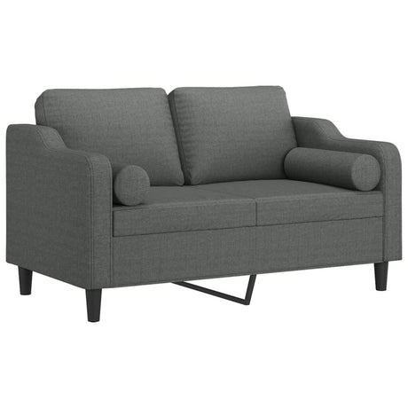 Vidaxl tweezitsbank met sierkussens 120 cm stof donkergrijs