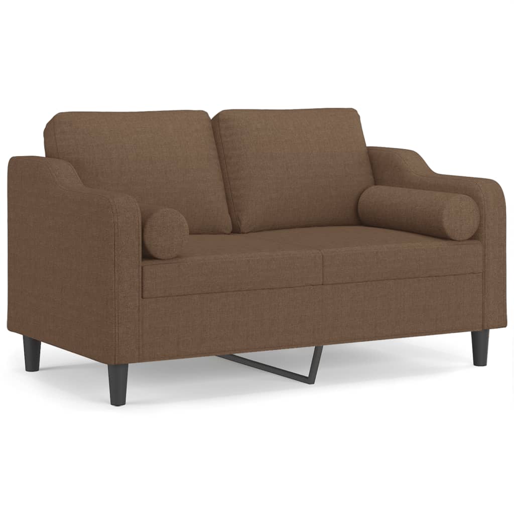 Vidaxl tweezitsbank met sierkussens 120 cm stof bruin