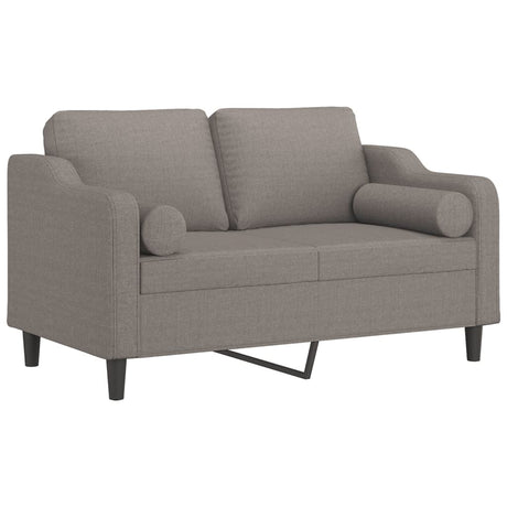 Vidaxl tweezitsbank met sierkussens 120 cm stof taupe