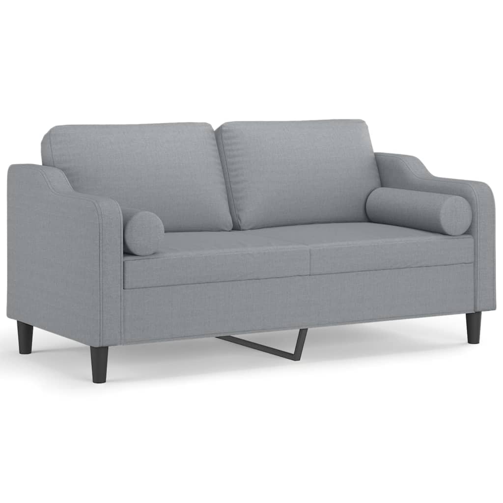 Vidaxl tweezitsbank met sierkussens 140 cm stof lichtgrijs