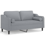 Vidaxl tweezitsbank met sierkussens 140 cm stof lichtgrijs