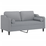 Vidaxl tweezitsbank met sierkussens 140 cm stof lichtgrijs