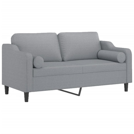 Vidaxl tweezitsbank met sierkussens 140 cm stof lichtgrijs