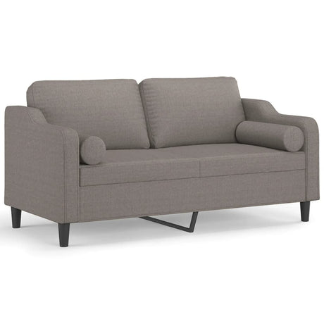 Vidaxl tweezitsbank met sierkussens 140 cm stof taupe