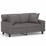 Vidaxl tweezitsbank met sierkussens 120 cm kunstleer grijs