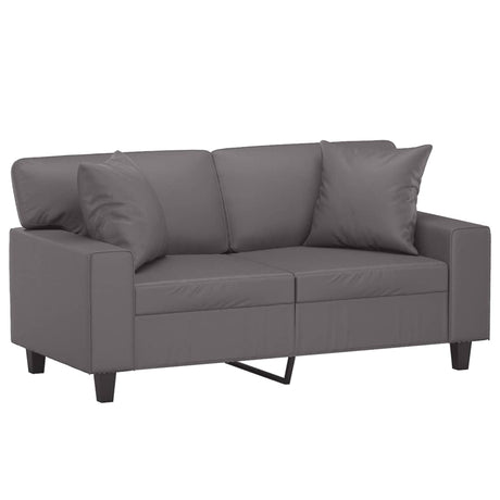 Vidaxl tweezitsbank met sierkussens 120 cm kunstleer grijs