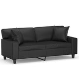 Vidaxl tweezitsbank met sierkussens 140 cm kunstleer zwart