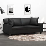 Vidaxl tweezitsbank met sierkussens 140 cm kunstleer zwart