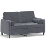 Vidaxl tweezitsbank met sierkussens 120 cm fluweel donkergrijs