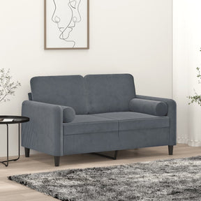 Vidaxl tweezitsbank met sierkussens 120 cm fluweel donkergrijs