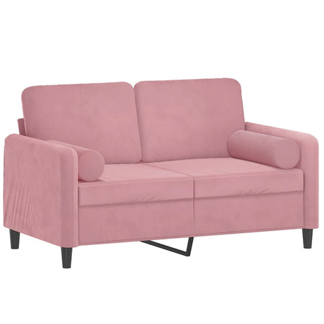 Vidaxl tweezitsbank met sierkussens 120 cm fluweel roze