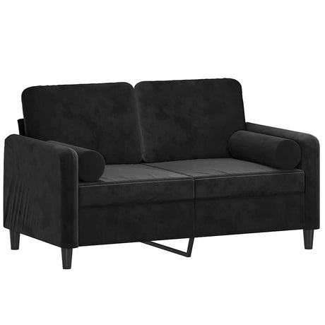 Vidaxl tweezitsbank met sierkussens 120 cm fluweel zwart