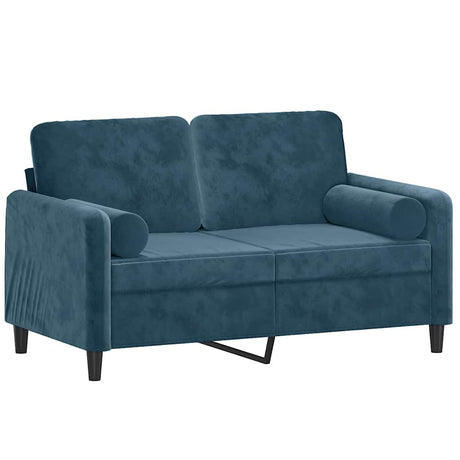 Vidaxl tweezitsbank met sierkussens 120 cm fluweel blauw