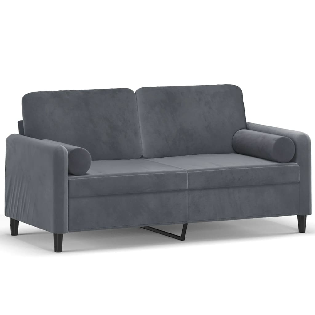 Vidaxl tweezitsbank met sierkussens 140 cm fluweel donkergrijs