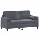 Vidaxl tweezitsbank met sierkussens 140 cm fluweel donkergrijs