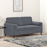 Vidaxl tweezitsbank met sierkussens 140 cm fluweel donkergrijs