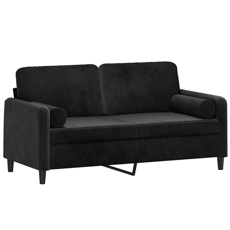Vidaxl tweezitsbank met sierkussens 140 cm fluweel zwart