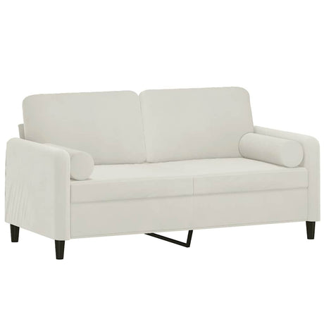 Vidaxl tweezitsbank met sierkussens 140 cm fluweel crèmekleurig