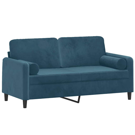 Vidaxl tweezitsbank met sierkussens 140 cm fluweel blauw