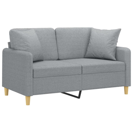 Vidaxl tweezitsbank met sierkussens 120 cm stof lichtgrijs