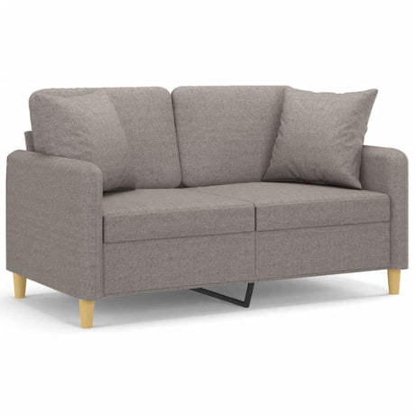 Vidaxl tweezitsbank met sierkussens 120 cm stof taupe