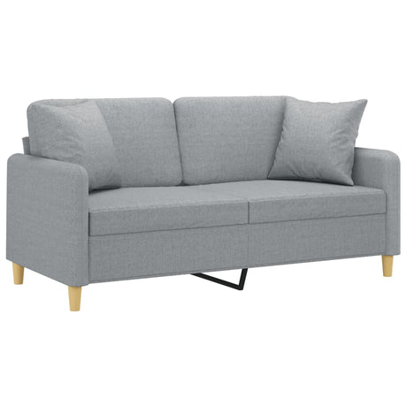Vidaxl tweezitsbank met sierkussens 140 cm stof lichtgrijs