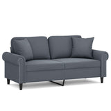 Vidaxl tweezitsbank met sierkussens 140 cm fluweel donkergrijs