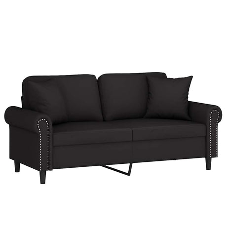 Vidaxl tweezitsbank met sierkussens 140 cm fluweel zwart