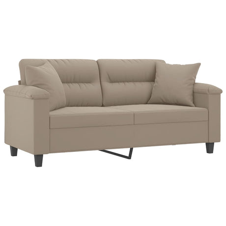 Vidaxl tweezitsbank met kussens 140 cm microvezelstof taupe