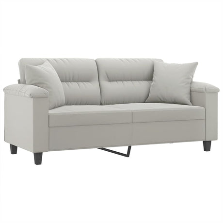 Vidaxl tweezitsbank met kussens 140 cm microvezelstof lichtgrijs