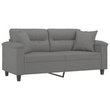 Vidaxl tweezitsbank met kussens 140 cm microvezelstof donkergrijs