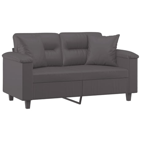 Vidaxl tweezitsbank met sierkussens 120 cm kunstleer grijs