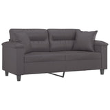 Vidaxl tweezitsbank met sierkussens 140 cm kunstleer grijs