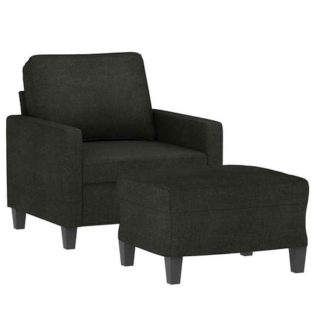 Vidaxl fauteuil met voetenbank 60 cm stof zwart