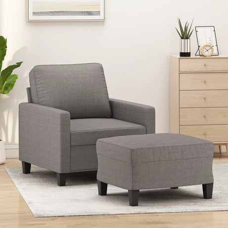 Vidaxl fauteuil met voetenbank 60 cm stof taupe