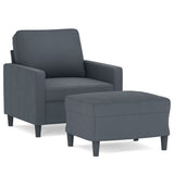 Vidaxl fauteuil met voetenbank 60 cm fluweel donkergrijs