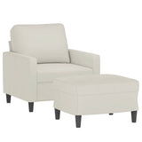 Vidaxl fauteuil met voetenbank 60 cm fluweel crèmekleurig