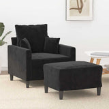 Vidaxl fauteuil met voetenbank 60 cm fluweel zwart