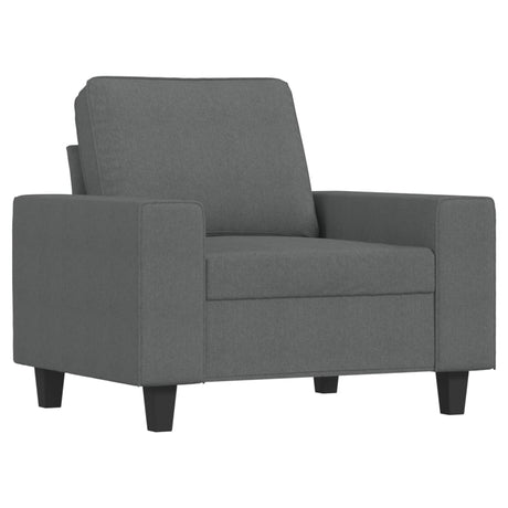 Vidaxl fauteuil met voetenbank 60 cm stof donkergrijs