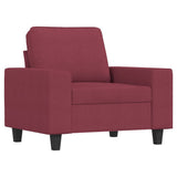 Vidaxl fauteuil met voetenbank 60 cm stof wijnrood